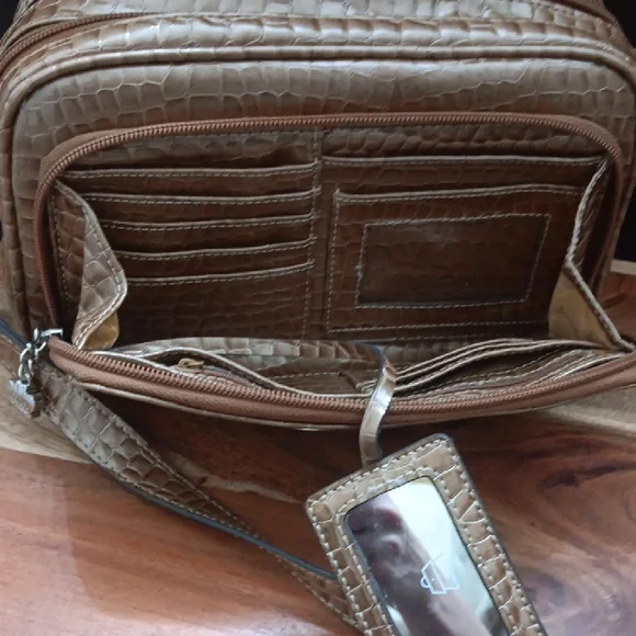 Kathy Van Zeeland Croc-Embossed Brown Crossbody Bag - Picture 11 of 15